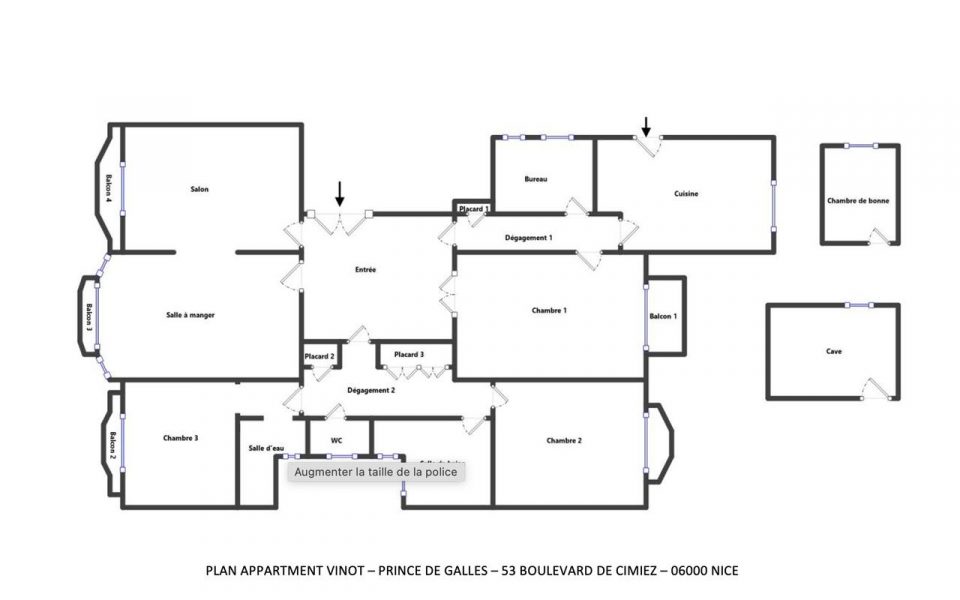 Nice Cimiez – Beautiful 4 Bedroom Apartment in High Floor with Sea View and Parking : plan