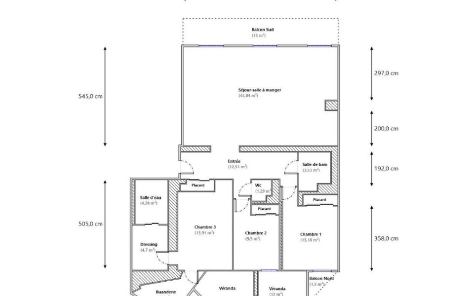 Nizza Wilson – Eccezionale quadrilocale con terrazza e vista sulla Coulée Verte : plan