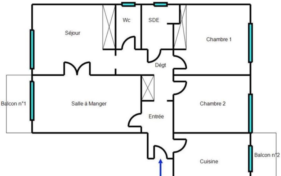 Nice Cimiez near Brancolar – 3 Bedroom Apartment 70 sqm to renovate – City and Sea View