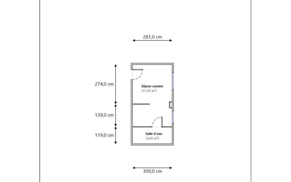 Coeur Cimiez – Studette 14.37 m² dans l’annexe d’un superbe Palace au coeur de Cimiez : plan