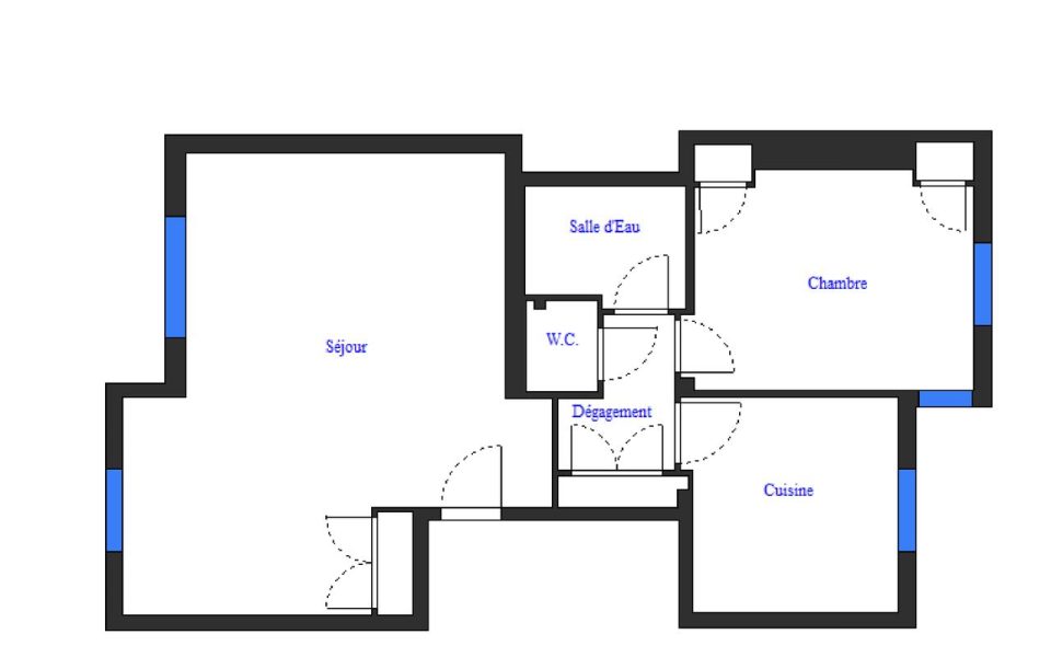 Nizza Cimiez – Grande appartamento di 2 stanze in una residenza tranquilla : plan