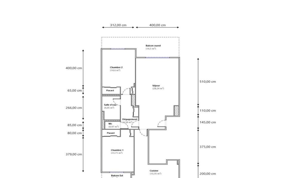 Un appartement moderne et élégant aux Jardins de Cemenelum : plan