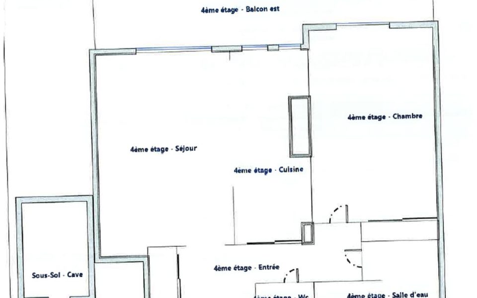 Charming One Bedroom 51 sqm Apartment with Terrace and View of the City and the Sea : plan