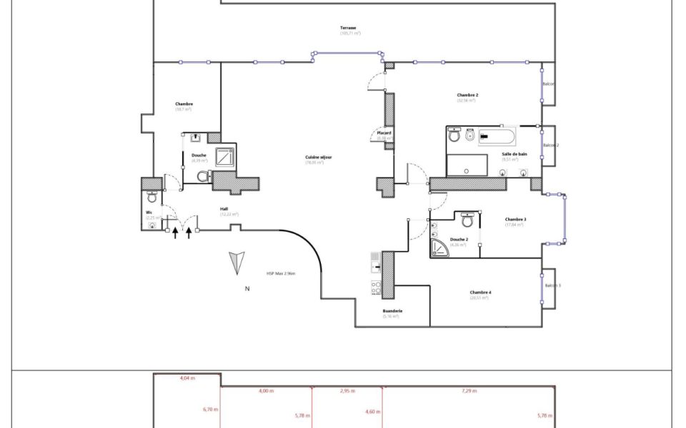 Nice – Exceptionnel appartement rénové dans un ancien Palace de Cimiez : plan