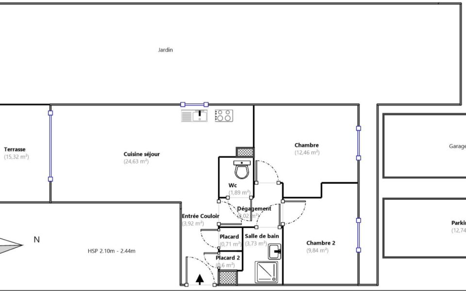 Nice Cimiez – 2 Bedroom Apartment in a new Residence close to all Amenities : plan