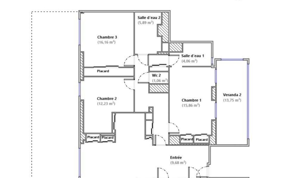 Cimiez Storico – Ultimo piano con terrazza circolare, vista mare e palazzi Belle Époque : plan